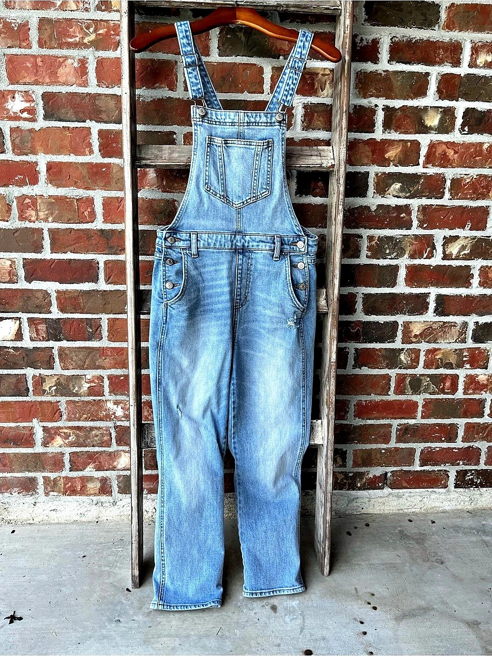 Old Navy OG Straight Jean Overalls Women's Blue